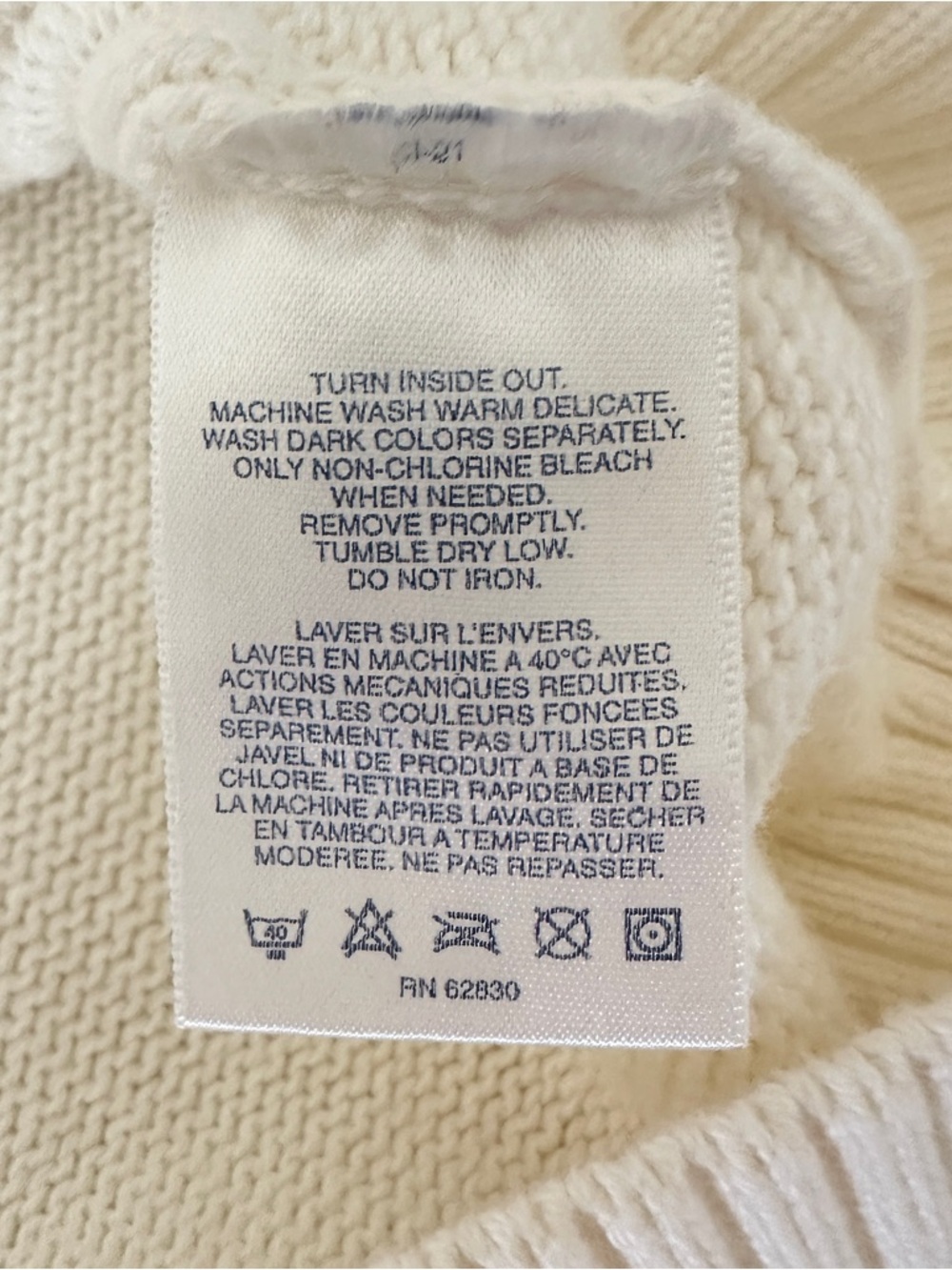 Vintage Lands' End USA Cotton V-Neck Sweater Pullover L Tall Minimalist 90s - Picture 7 of 10